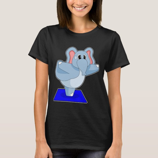 Elephant Yoga Fitness Gymnastik T-Shirt (Vorderseite)