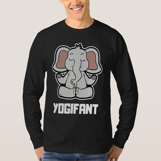 Elephant Yogifant Yoga Position Vintage Frequency  T-Shirt (Vorderseite)