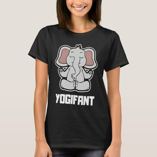 Elephant Yogifant Yoga Position Vintage Frequency  T-Shirt (Vorderseite)