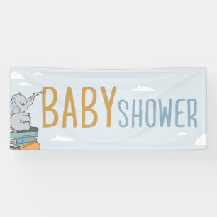 Elephant Zeichnete etwas Baby Dusche Elefant Niedl Banner