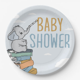 Elephant Zeichnete etwas Baby Dusche Elefant Niedl Pappteller