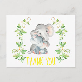 Elephant Zoo Animals Baby Dusche Vielen Dank Postkarte
