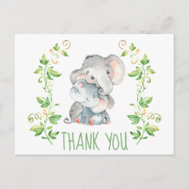 Elephant Zoo Animals Baby Dusche Vielen Dank Postkarte