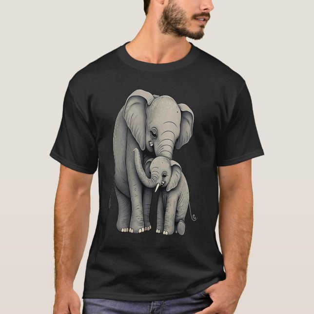 Elephant Zookeeper Elephant Mom Hugging A Child El T-Shirt (Vorderseite)