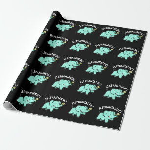 Elephantastisch Funny Elephant Pun Dark BG Geschenkpapier