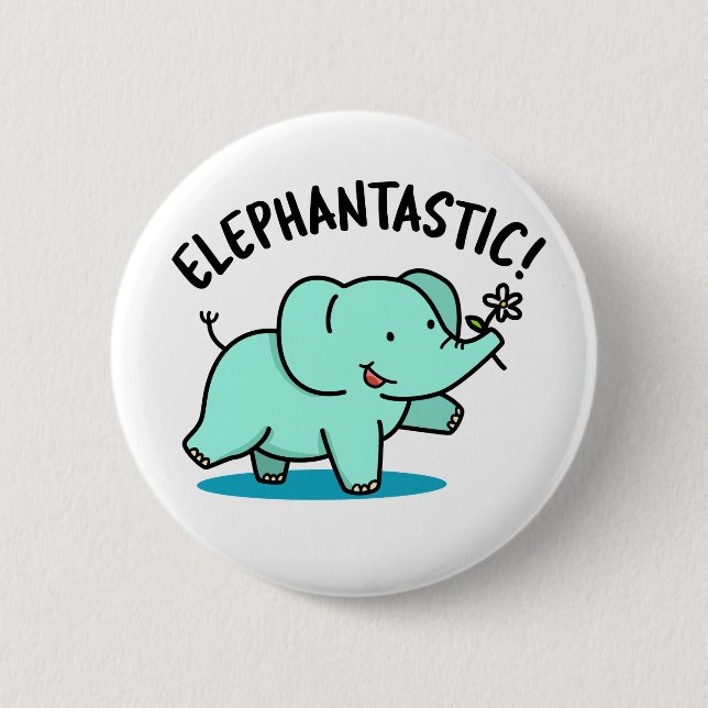 Elephantastisch Funny Fantastic Elephant Puff Button (Vorderseite)