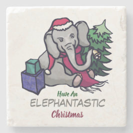 Elephantastische Weihnachten Niedlicher Weihnachts Steinuntersetzer