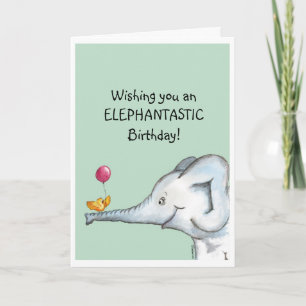 Elephantastische Wünsche zum Geburtstag Karte