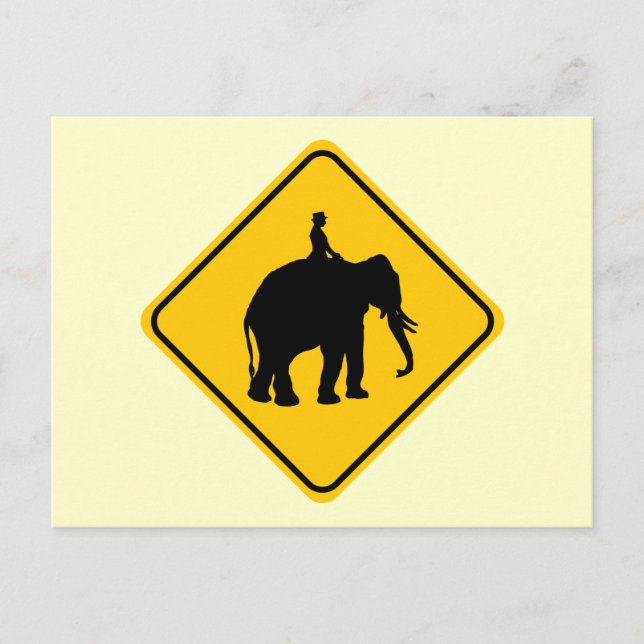 Elephantback Rider Crossing Postkarte (Vorderseite)