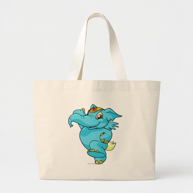 Elephante Blau Jumbo Stoffbeutel (Vorne)