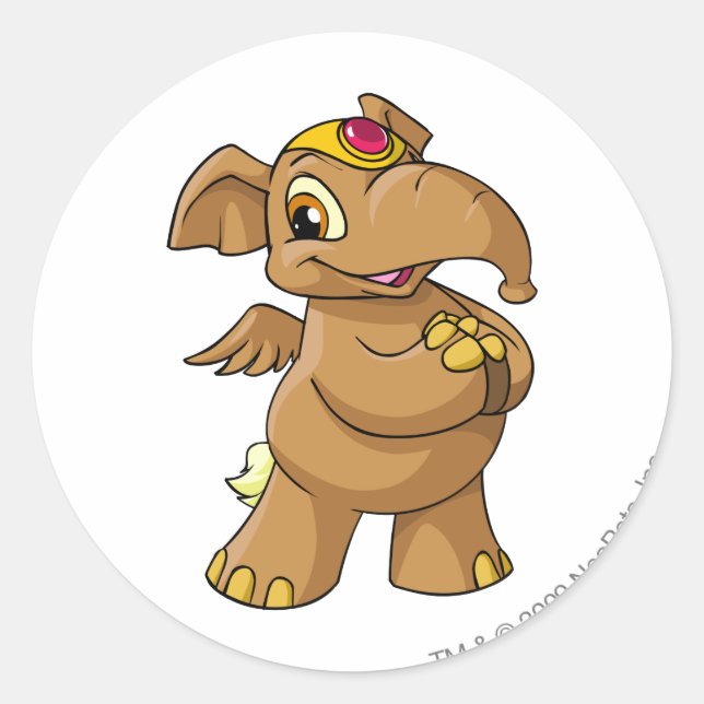 Elephante Brown Runder Aufkleber (Vorderseite)