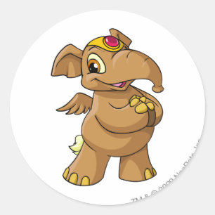 Elephante Brown Runder Aufkleber
