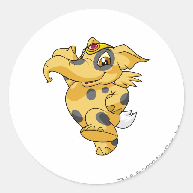 Elephante Gepunktet Runder Aufkleber (Vorderseite)