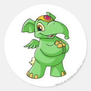 Elephante Green Runder Aufkleber