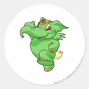Elephante Grün Runder Aufkleber