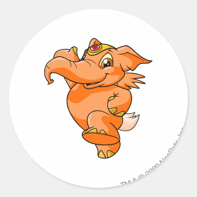 Elephante Orange Runder Aufkleber (Vorderseite)