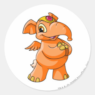 Elephante Orange Runder Aufkleber