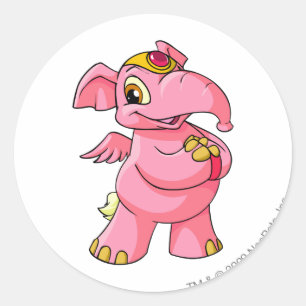 Elephante Pink Runder Aufkleber