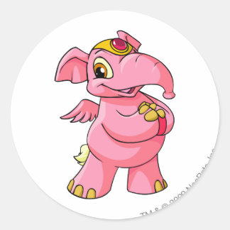 Elephante Pink Runder Aufkleber