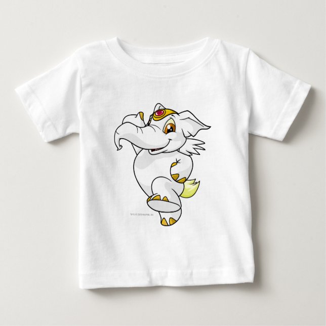 Elephante Weiß Baby T-shirt (Vorderseite)