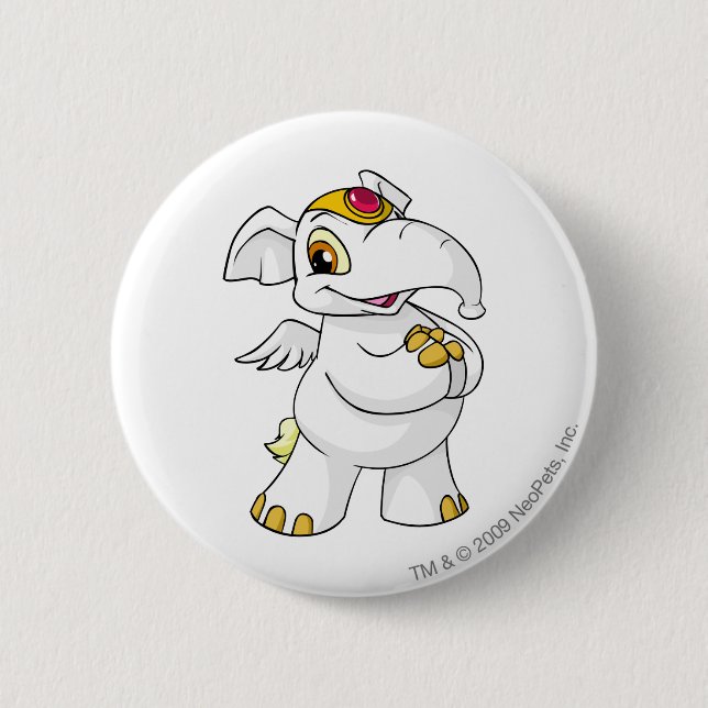 Elephante Weiß Button (Vorderseite)