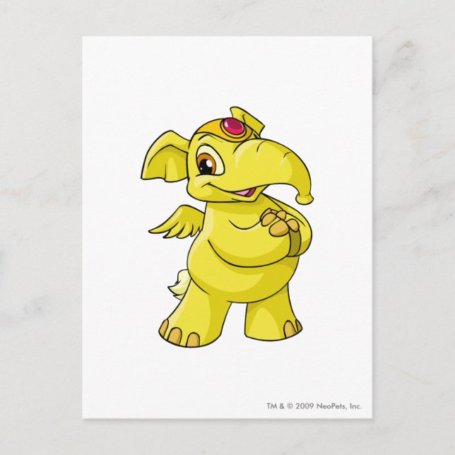 Elephante Yellow Postkarte (Vorderseite)