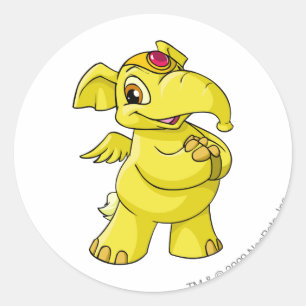 Elephante Yellow Runder Aufkleber