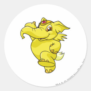 Elephante Yellow Runder Aufkleber