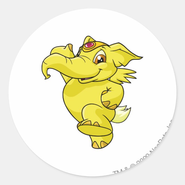Elephante Yellow Runder Aufkleber (Vorderseite)