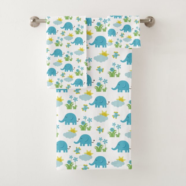 Elephanten Mustertuchhandtuch-Set Badhandtuch Set (Insitu)