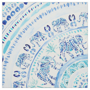 ELEPHANTING blaue Elefant Boho Mandala Stoff