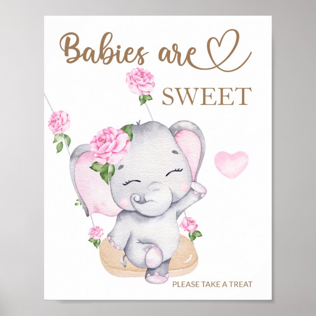 Elephantische Babydusche Die Babys sind süß und ne Poster (Vorne)