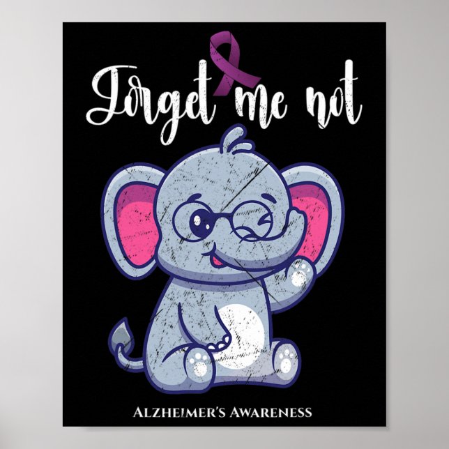 Elephantische Blume Vergiss mich nicht Alzheimerhe Poster (Vorne)