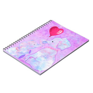 Elephantische Mama und Baby - Bild hinzufügen / Na Notizblock