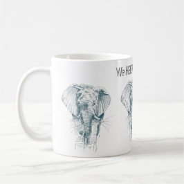 Elephantische schwarze Tinte zeichnend Funny Spric Kaffeetasse