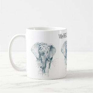 Elephantische schwarze Tinte zeichnend Funny Spric Kaffeetasse