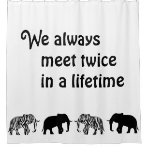 Elephantische Silhouette, schwarz und Zebrastreife Duschvorhang