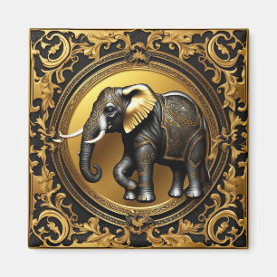 Elephantischer Goldschmuckrahmen Magnet