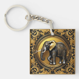 Elephantischer Goldschmuckrahmen Schlüsselanhänger