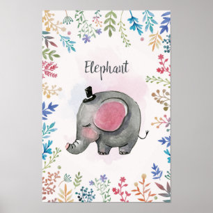 Elephantisches Aquarellposter Poster