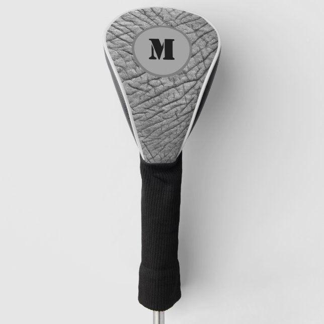 Elephantisches Hautmuster, modernes Monogramm anpa Golf Headcover (Vorderseite)