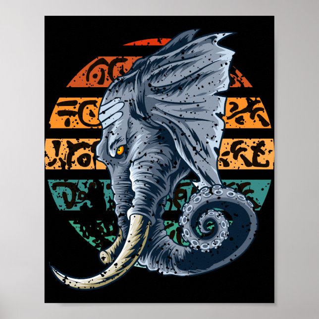 Elephantopus Elephant Tentacle Trunk Lovecraft Poster (Vorne)