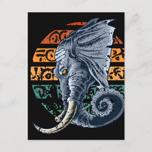 Elephantopus Elephant Tentacle Trunk Lovecraft Postkarte (Vorderseite)