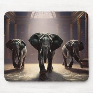 Elephants Aerobic Dance Class Mousepad