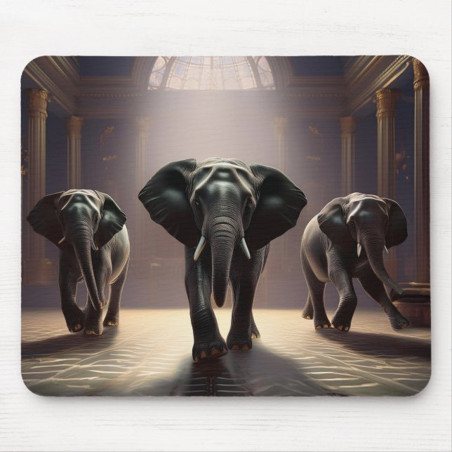 Elephants Aerobic Dance Class Mousepad (Vorne)