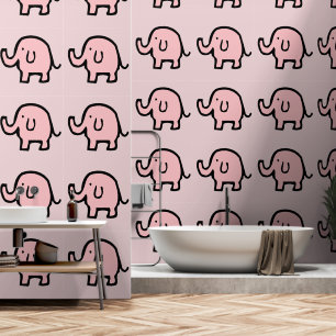 Elephants Animal Patterns Baby Girl Kinderzimmer P Tapete