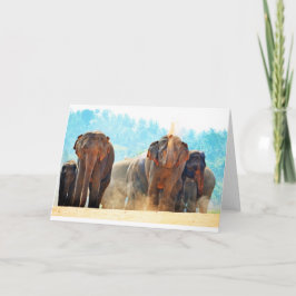 Elephants Animals Safari Destiny Peace Liebe Karte