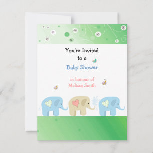 Elephants Babydusche Einladung