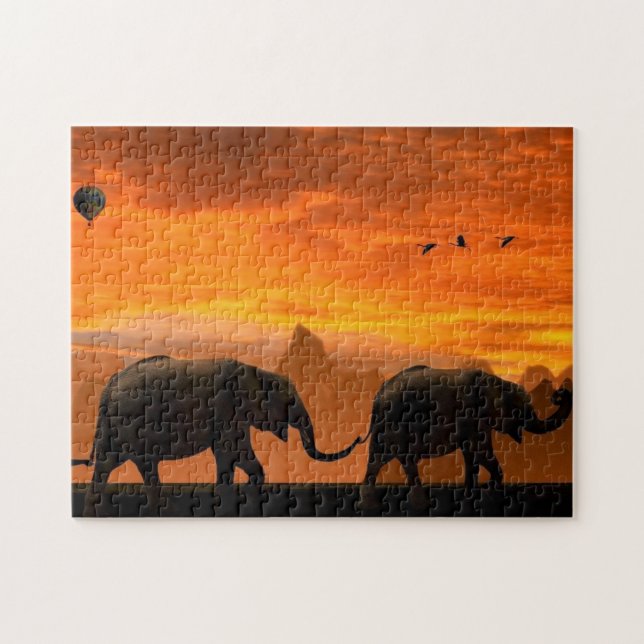 Elephants Familie Jigsaw Puzzle (Horizontal)