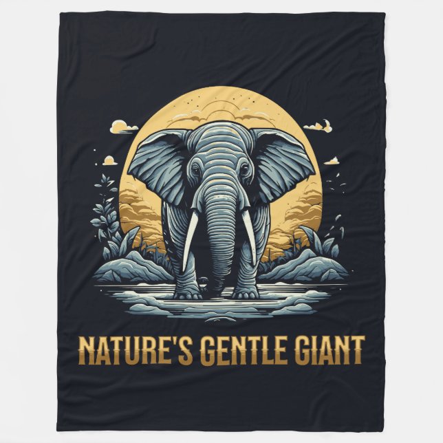 Elephants Nature's Gentle Giant Fleecedecke (Vorderseite)